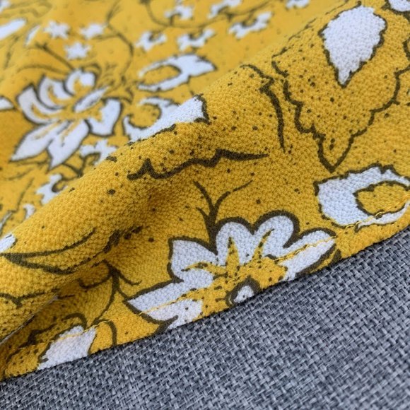 Jasmine & Juliana Yellow Floral‎ Blouse Small 3/4th Sleeves Ruffled Neckline - Picture 14 of 15